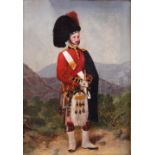 Scottish School, late 19th/early 20th Century, Portrait of a Scottish Highlander in uniform,