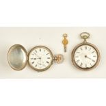 A gentleman's silver pair cased open faced pocket watch, with a gilt fusee movement,