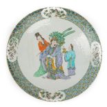 A large Chinese porcelain dish, late 19th century,