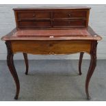 A late 19th century French rosewood lady's writing desk,