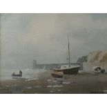 Frank Wilding (British, 20th Century), Boats on the beach, signed 'Frank Wilding', (lower right),