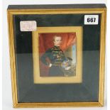 A mid-19th century portrait miniature of a European army officer,