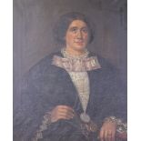 English School, late 19th Century, Portrait of a lady, oil on canvas,