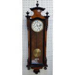 A late 19th century walnut cased Vienna regulator wall clock, by Gustav Becker, Freiburg,