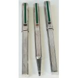 Two Dunhill silver plated fountain pens,