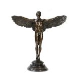 After Adolph Alexander Weinman, Rising Sun, bronze on a circular marble base, 60cm high.