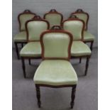 A set of six 19th century mahogany framed dining chairs,