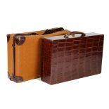 Hermes, Paris, a crocodile skin travelling jewellery/vanity case,