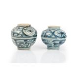 Two Chinese provincial style blue and white vases,