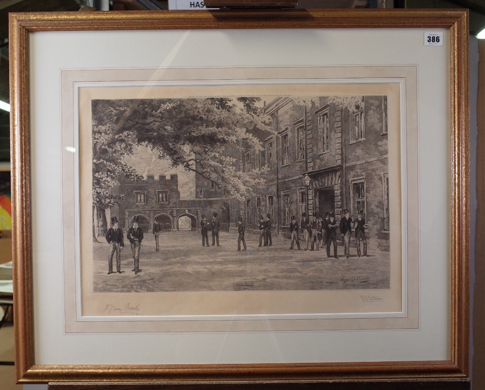 F G Stevenson, after Henry Jamyn Brooks, Eton College Gateway (Entrance to School Yard), - Image 2 of 4