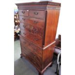 A George III mahogany chest on chest,