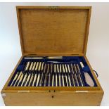 A plated King's pattern canteen of table flatware, comprising; twelve tablespoons,