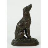 After Isidore Jules Bonheur, a 19th century French bronze figure of a dog sitting on its haunches,