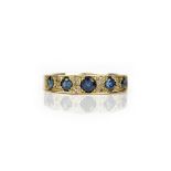 An 18ct gold, sapphire and diamond ring,