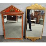 A George I style gilt framed pier glass, 48cm wide x 106cm high,