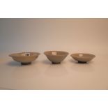 Three Chinese stoneware monochrome glazed bowls, Song/Ming dynasty,