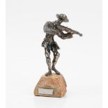 A loaded silver model of a performing fiddler, detailed 925,