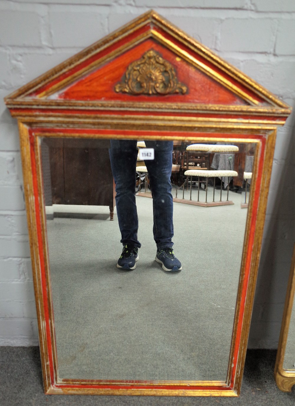 A George I style gilt framed pier glass, 48cm wide x 106cm high, - Image 2 of 7