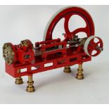 A live steam model of a horizontal mill engine, 20th century,