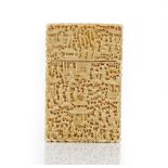 A Canton ivory rectangular card case, late 19th century,