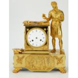 An Empire Ormolu mantel clock, by Lopine, Palais Royal, No 143, modelled with a classical figure,