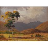 T*** Stafford-Smith (South African, 20th Century), Storm over a mountainous landscape,