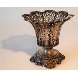 A silver coloured metal vase, probably European circa 1900, of tapered form,