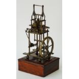 A brass model of a four pillar table engine, 20th century,