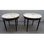 A pair of Louis XVI style occasional tables,