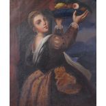 After Titian, Girl with a Platter of Fruit, oil on canvas,