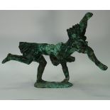 John Bonar Dunlop ARBS (1916-1992), patinated bronze 'Scottish Wrestlers', unsigned,