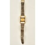 A Jaeger-Le Coultre gold rectangular cased ladies wristwatch,