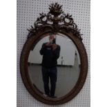 A 19th century Dutch oval mirror,