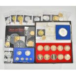 A Panama silver proof twenty balboas 1974, with a box, a British Virgin Islands proof set 1975,