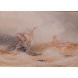 Joseph Newington Carter (British, 1835-1871), A ship in choppy waters,