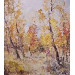 F*** Tonea (20th Century), Trees in autumn, signed 'F Tonea' (lower right), oil on canvas,