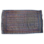 A Cane Shiraz rug, south Persian, the field with vertical polychrome bands bearing minor botehs,