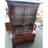 A George III inlaid mahogany display cabinet chest,