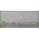 J*** Elliott (British, 20th Century), Sailing boats in a harbour,