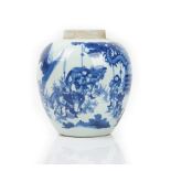 A Chinese blue and white oviform vase,