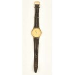 A Longines Quartz gilt metal fronted and steel backed gentleman's wristwatch,