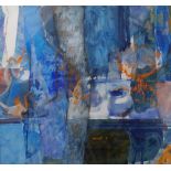 Gerda Loost (Dutch, 20th Century), Abstract items in blue, signed 'G Loost' (lower right),