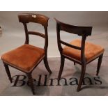A matched set of seven 19th century mahogany bar back dining chairs, 45cm wide x 88cm high, (7).