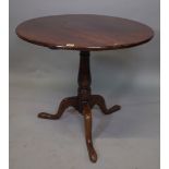 A 19th century mahogany circular tripod table, 87cm wide x 79cm high.