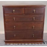 A late 19th century mahogany chest of two short and three long drawers, 108cm wide x 103cm high.