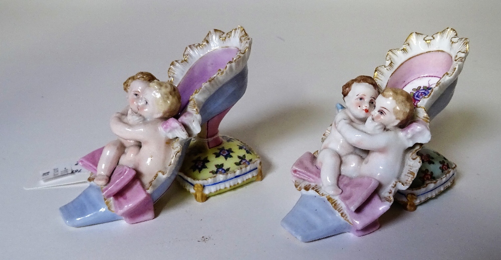 A Berlin porcelain cabinet cup painted with two women and a putto; a Meissen tea cup, - Image 9 of 17