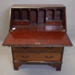 An Edwardian mahogany and inlaid bureau, 75cm wide x 97cm high.