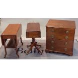 A 19th century mahogany bowfront commode, 62cm wide x 67cm high,