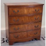 A 20th century mahogany bowfront four drawer chest, 76cm wide x 83cm high.