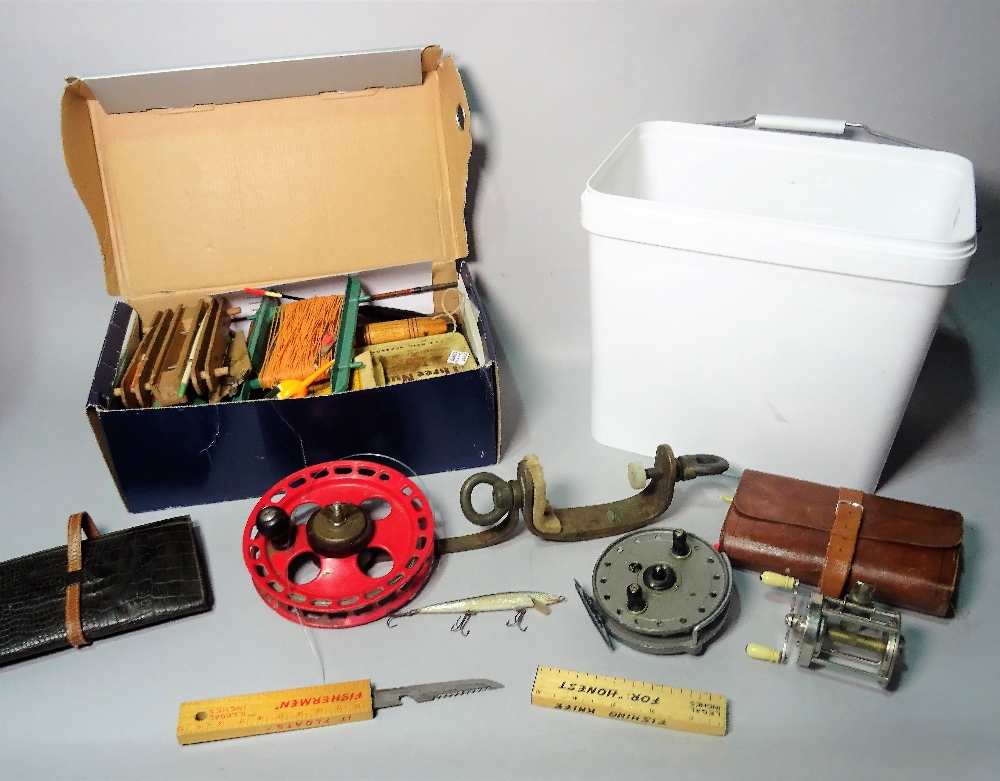 A quantity of fishing equipment to include, a Hardy 'Viscount 150' reel,